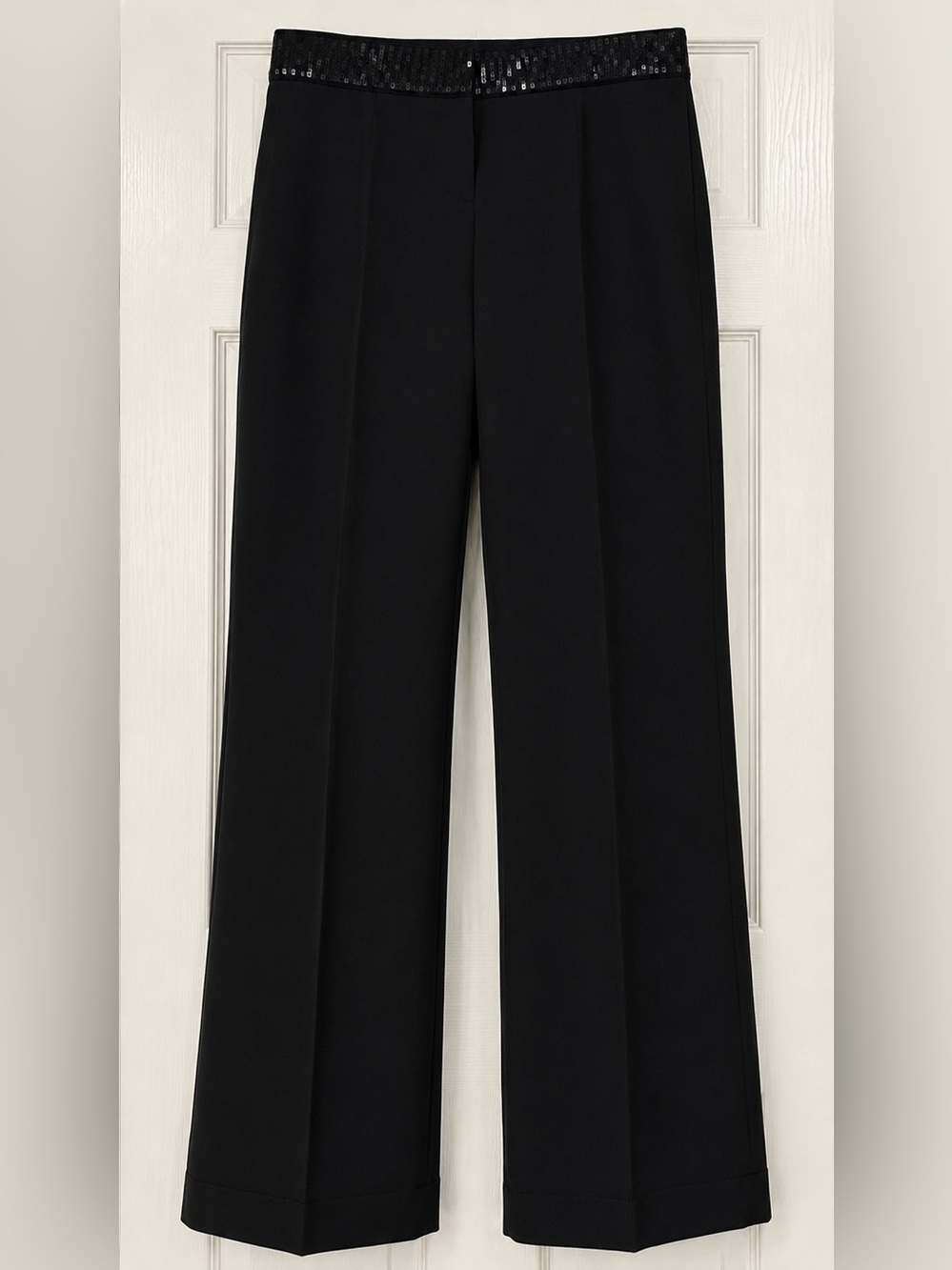 Charlotte Russe black dress pants size 9. Sequent waistband 32” inseam faux cuff